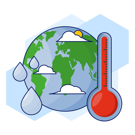 Global Warming Concept. Melting Ball and Thermometer. global warming environment. Climate change...