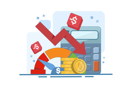 Financial crisis, Economic recession, Market crash, Bankruptcy, Company failure, Debt, Loss of money income, Financial growth and economic downturn, Financial failure.のイラスト素材