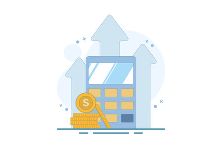 Successful investment business concept. Money Growth. Money Management. financial and business growth. Flat Cartoon Design illustration on background.のイラスト素材