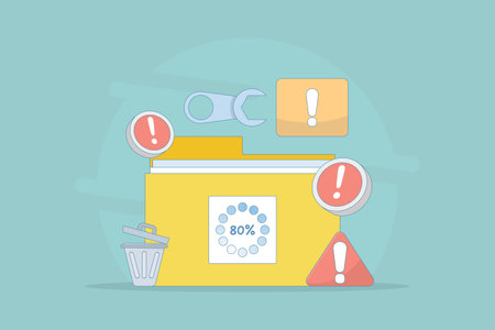 HDD repair concept. Recovery process. Data recovery, data storage backup, hardware disk repair service. Vector illustration in flat cartoon design on background.のイラスト素材