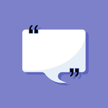 Quote frame icon in flat style. Speech bubble vector illustration on isolated background. Quote bubble box template. Comment mark business concept.のイラスト素材