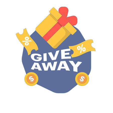 Gift Offer Concept. Gift Banner. Gifts and hampers for festive celebrations and special sales offers. special gift box packages. Flat Design Illustration on Background.のイラスト素材