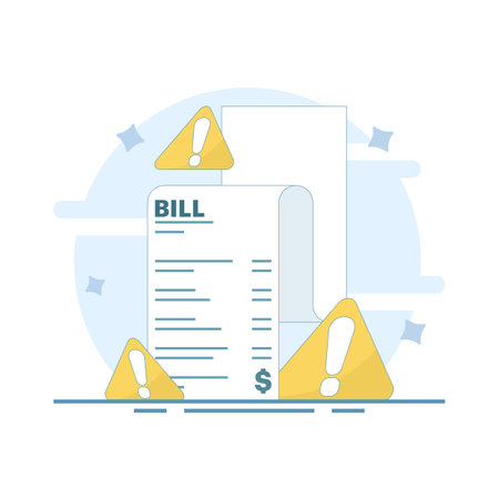 Invoice transaction concept payment declined. Payment not received. Fraud payment declined notice, Tax debt payment declined warning notice. Purchase cancellation. Flat designのイラスト素材