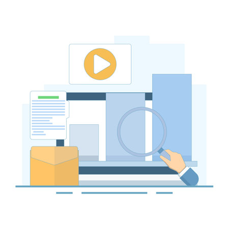 Digital marketing concept, social media SEO marketing. digital marketing to increase customer conversion, Social media, SEO optimization, social media marketing. flat designのイラスト素材