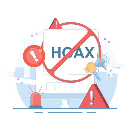 fake news concept, fake information in online news, stop the spread of fake news. Junk news content, Disinformation in newspapers. Stop misinformation on the internet and media.のイラスト素材