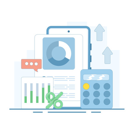 Financial growth chart. Economic profit or sales data. Online investment business chart about investment analysis. Value or investment increase chart. Flat design illustration.のイラスト素材