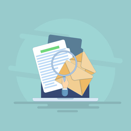 Email and messaging concept, Using email campaigns to reach target markets for online businesses. Email services, Email marketing, user interface templates. Flat designのイラスト素材