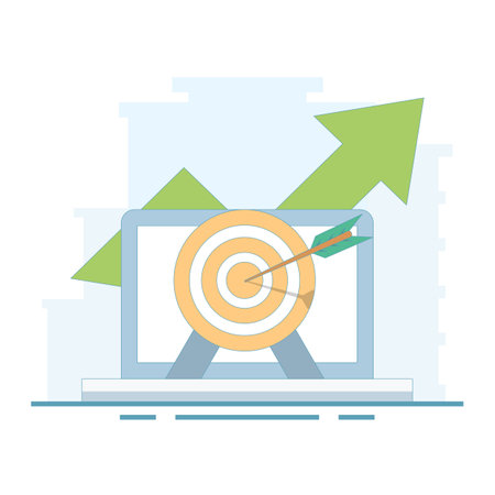 financial target. strategy achievement. money income strategy target. financial success investment goal. target achievement, successful business goal symbol. flat designのイラスト素材