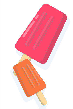 ice cream isolated on background, Minimalist flat vector.のイラスト素材