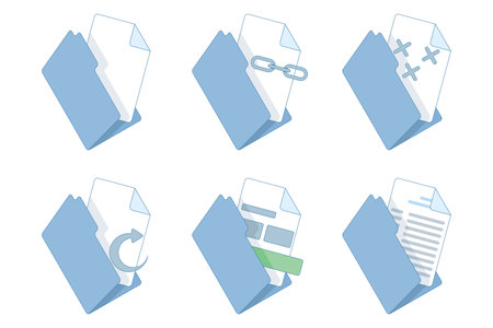 Document icon set. Document and file icon. Collection of signs. Paper, folder, document. Vector illustration. icons are editable.のイラスト素材