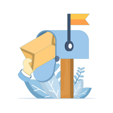 Flat vector illustration of email marketing concept. interacting with online mailbox, sending promotional emails, and engaging in digital advertising campaigns.のイラスト素材