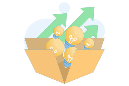 Illustration representing out-of-the-box thinking, symbolizing creativity, innovative ideas, and...