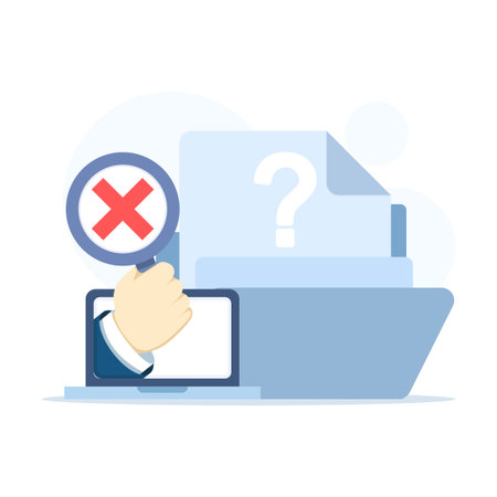 Data not found search concept illustration, ideal for websites, landing pages, mobile apps, posters, and banners, representing missing results or unavailable information.のイラスト素材