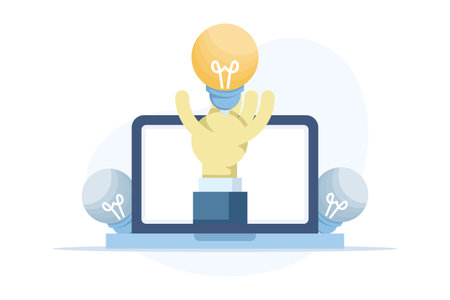 Inspirational ideas that motivate people toward success, driving business innovation, creativity, new solutions, and breakthrough inventions. flat vector illustration on backgroundのイラスト素材