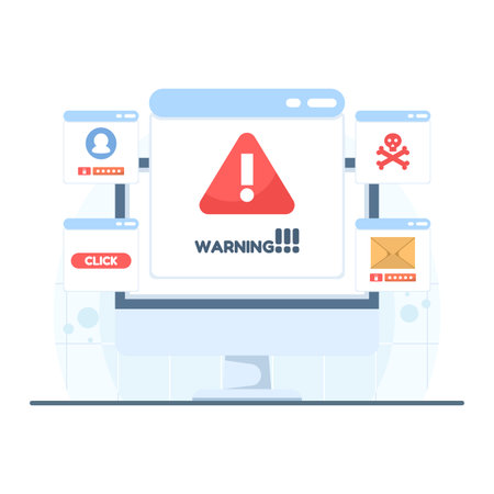 Adware malware icon illustrating unwanted ads and security threats. Creative vector illustration for malicious software, cyber risk, and internet protection concepts.のイラスト素材