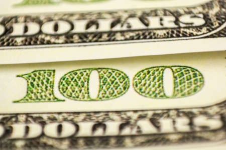 Macro close up of the US dollar bill.の写真素材