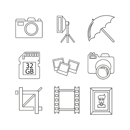 Creative photography icons set.のイラスト素材