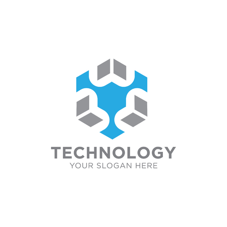 Technology Logo Template Design Vector, Emblem, Design Concept, Creative Symbol or Iconの写真素材