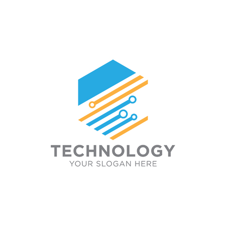 Technology Logo Template Design Vector, Emblem, Design Concept, Creative Symbol or Iconの写真素材