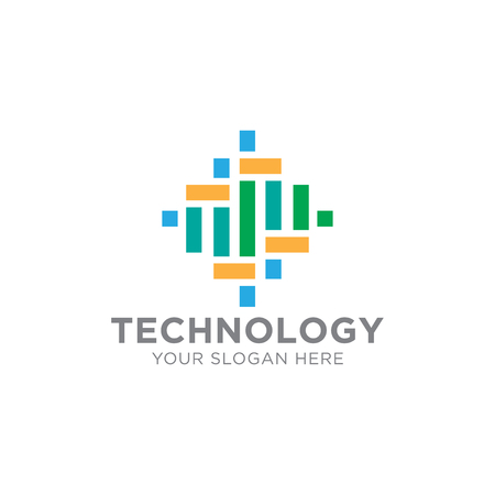 Technology Logo Template Design Vector, Emblem, Design Concept, Creative Symbol or Iconの写真素材