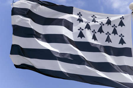 Shot of the flag of Brittany in Franceの写真素材