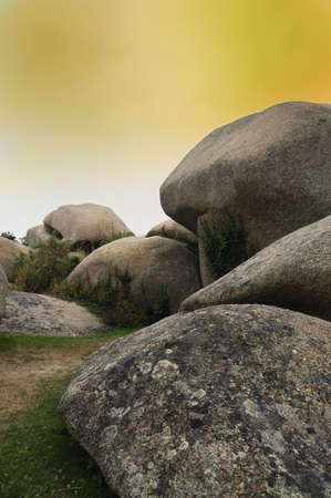 Concept shot of mystical granite rocks in Brittany, Franceの写真素材