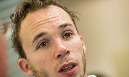 12.10.2012, Tiroler Wasserkraft Arena, Innsbruck, AUT, EBEL, HC TWK Innsbruck vs EC VSV, 11. Runde, im Bild Marco Pewal, (EC VSV, #36) // during the Erste Bank Icehockey League 11th Round match between HC TWK Innsbruck and EC VSV at the Tiroler Wasserkrafのeditorial素材