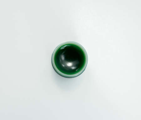 Top view of green Thai herbal gel for relief itching, insect bites, muscle pain and sprainsの写真素材