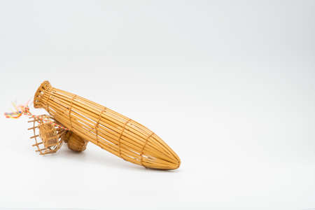 Small bamboo fishing trap used to be fetish in Thailand allows trade to prosperの写真素材