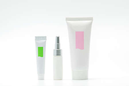Cosmetic tube isolated on white background, just add your own text