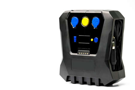 Emergency tire inflator isolated on white background with copy spaceの写真素材