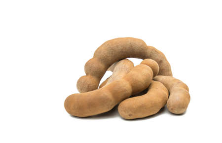 Tamarind - Sweet ripe tamarind isolated on white background with clipping path.の写真素材