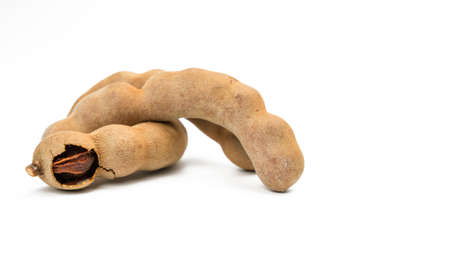 Tamarind - Sweet ripe tamarind isolated on white background with clipping path.の写真素材