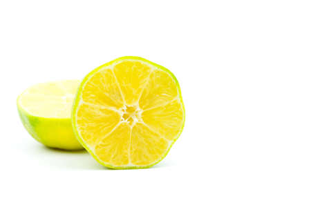 Lime slice isolated on white background with clipping path. Natural source of vitamin C