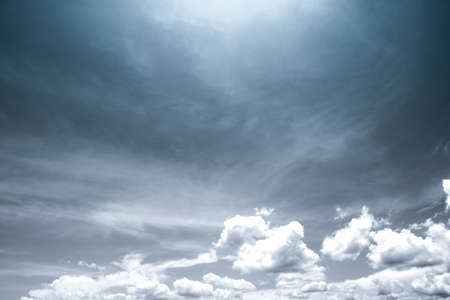 Black and white scene of sky and clouds backgroundの写真素材