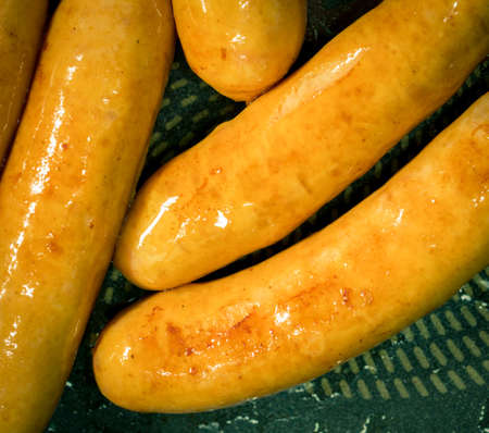 Fried pork sausage in a panの写真素材