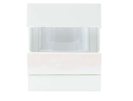 Luxury packaging box for skin care serum isolated on white background with blank label and copy spaceの写真素材