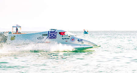 CHONBURI, THAILAND-NOVEMBER 25, 2017 : F1 boat in Bangsaen Power Boat 2017 at Bangsaen beach in Thailandのeditorial素材