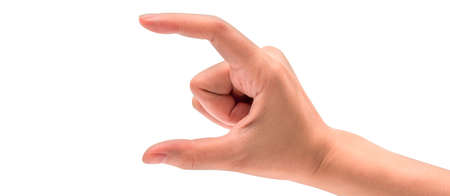 Man hand isolated on white background with clipping pathの写真素材