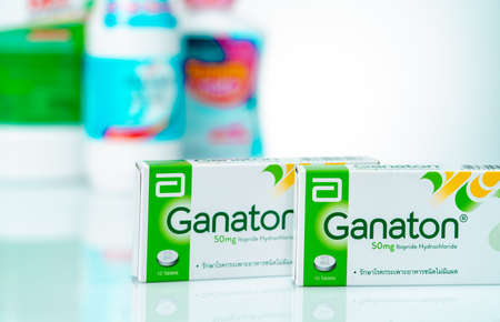 CHONBURI, THAILAND-NOVEMBER 22, 2021 : Ganaton product of Abbott Laboratories. Ganaton tablets in...