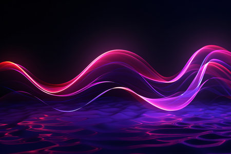 A purple and red wave is shown in the water. The colors are vibrant and the wave appears to be movingの素材