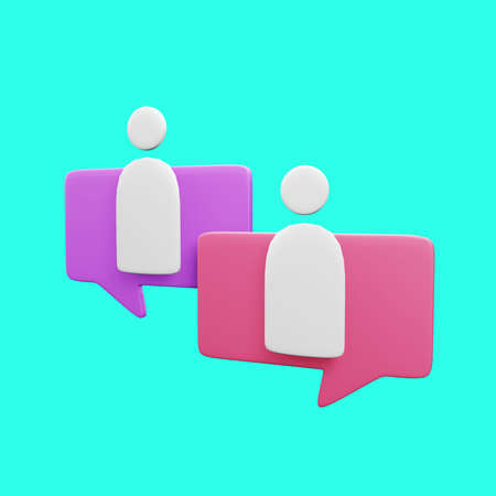 Bubble Chat 3D Illustration Side Viewの写真素材
