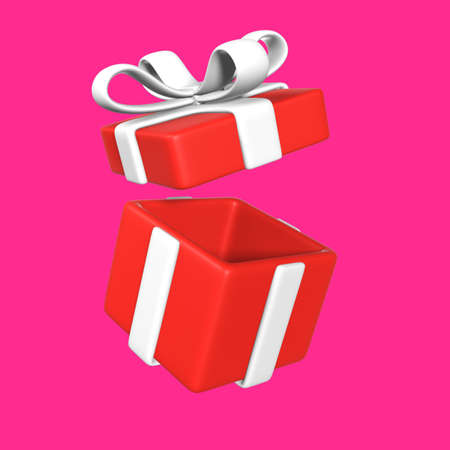 Cute 3D Box Open Illustration
