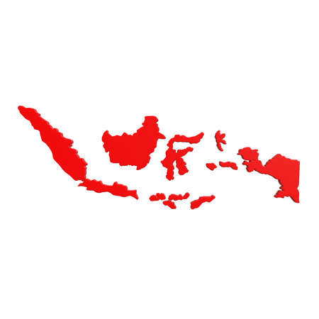 3D Indonesia Map Illustration Front Viewの写真素材