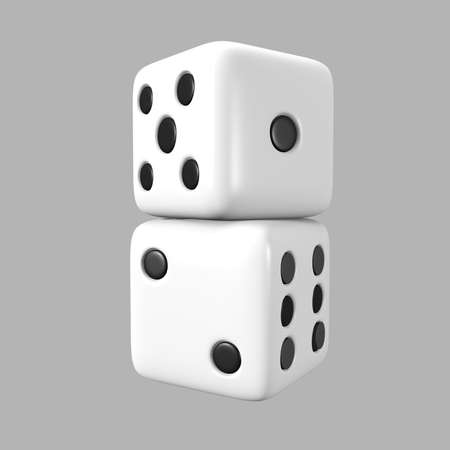 Stylized 3D Stacked Dice Illustrationの写真素材