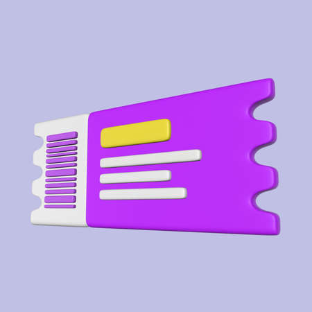 3D Ticket Illustration Side View
