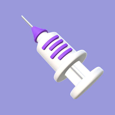 Floating 3D Syringe Illustration Designの写真素材
