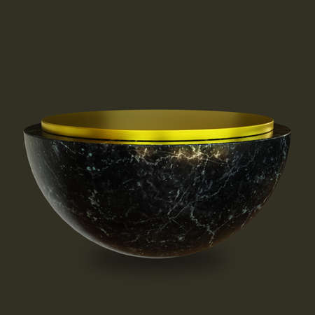 Luxury Black Marble 3D Podiumの写真素材