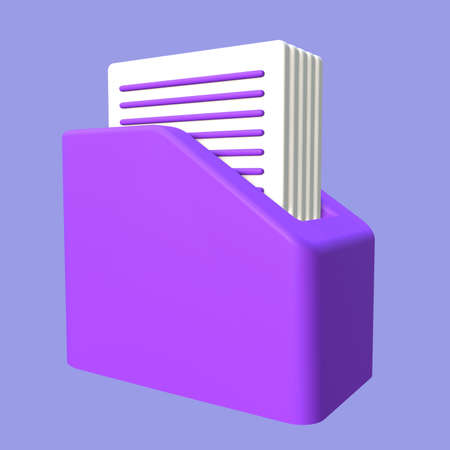 Stylized 3D Office Document Illustrationの写真素材