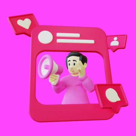 Stylized 3D Digital Marketing Illustrationの写真素材